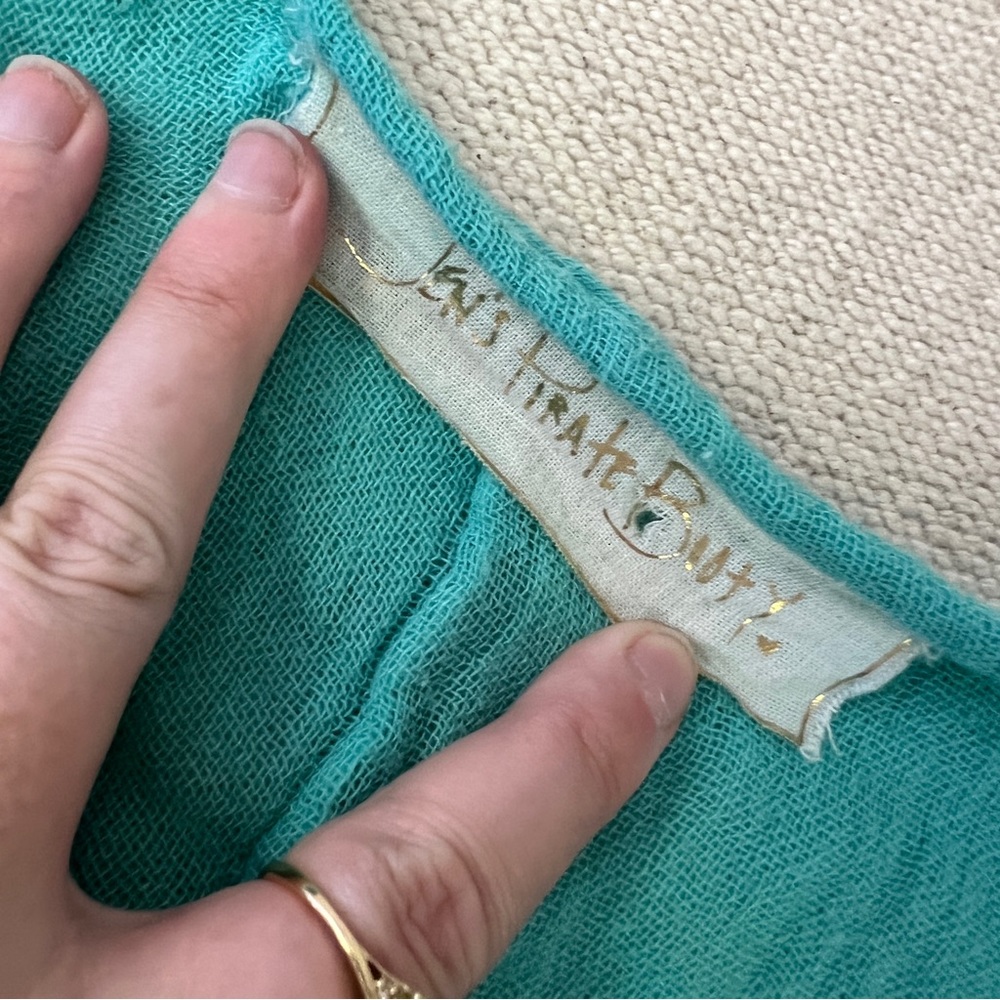 Jens Pirates Booty Blue and Black Cotton Gauze Wide Arm Jumpsuit - Picture 15 of 15